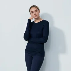 Ancona Ls Round Neck Blå