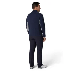 Blocked LS 1/4 Zip Pullover Blå
