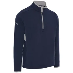 Blocked LS 1/4 Zip Pullover Blå