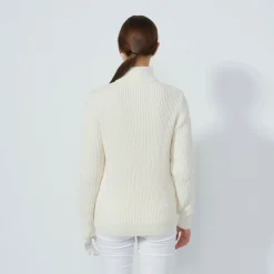 Cable Ls Pullover Lined Vit