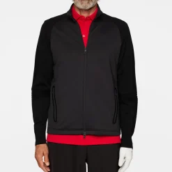 Devin Hybrid Knit Zip Sweater Svart