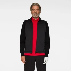 Devin Hybrid Knit Zip Sweater Svart
