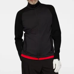 Devin Hybrid Knit Zip Sweater Svart