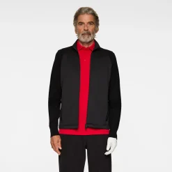 Devin Hybrid Knit Zip Sweater Svart