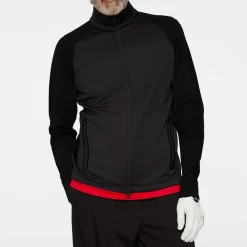 Devin Hybrid Knit Zip Sweater Svart
