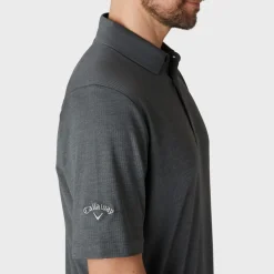 Emea Ss Ventilated Jacquard Polo Svart