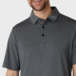 Emea Ss Ventilated Jacquard Polo Svart