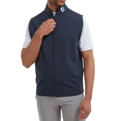 Full-Zip Knit Vest Blå