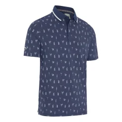 Geo Cocktail Print Polo Blå