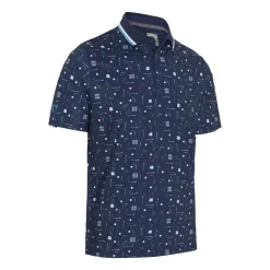 Golf Collection Print Polo Blå