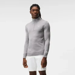 Kian Zipped Golf Sweater Grå