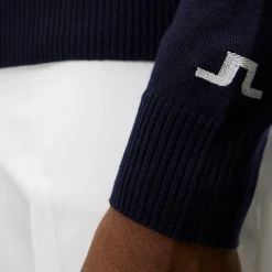 Kian Zipped Golf Sweater Blå