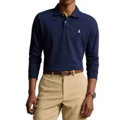 Long Sleeve Polo Performance Stretch Mesh