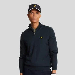 Merino Blend Quarter Zip Blå