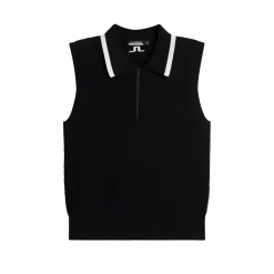 Ramona Knitted Polo Shirt Svart