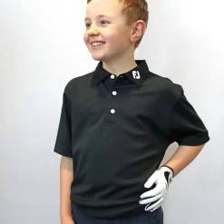 Stretch Pique JR Svart