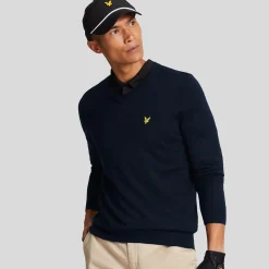 V-Neck Merino Blend Blå