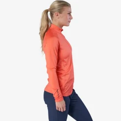 W Mid Layer LS Zip Röd