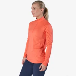 W Mid Layer LS Zip Röd