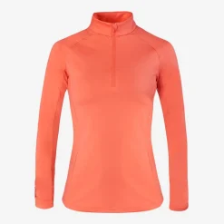 W Mid Layer LS Zip Röd