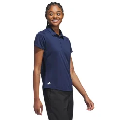 W Solid Performance Short Sleeve Polo Shirt Blå