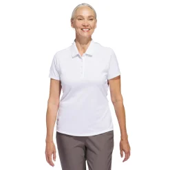 W Solid Performance Short Sleeve Polo Shirt Vit