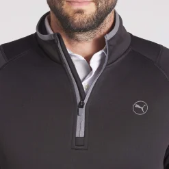Waffle Fleece 1/4 Zip Svart