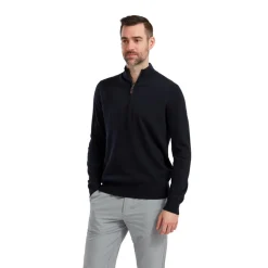Wool Blend 1/2 Zip Blå