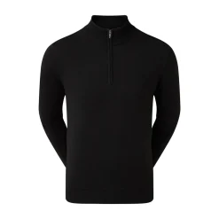 Wool Blend 1/2 Zip Lined Svart