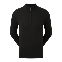 Wool Blend 1/2 Zip Svart