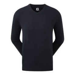 Wool Blend V-Neck Blå