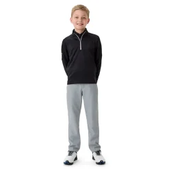 Youth Ls 1/4 Zip Hex Fleece Svart